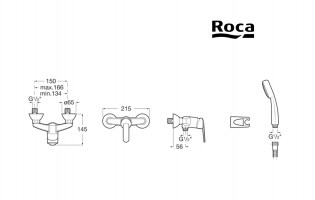 MEDIDAS MONOMANDO DUCHA VICTORIA ROCA
